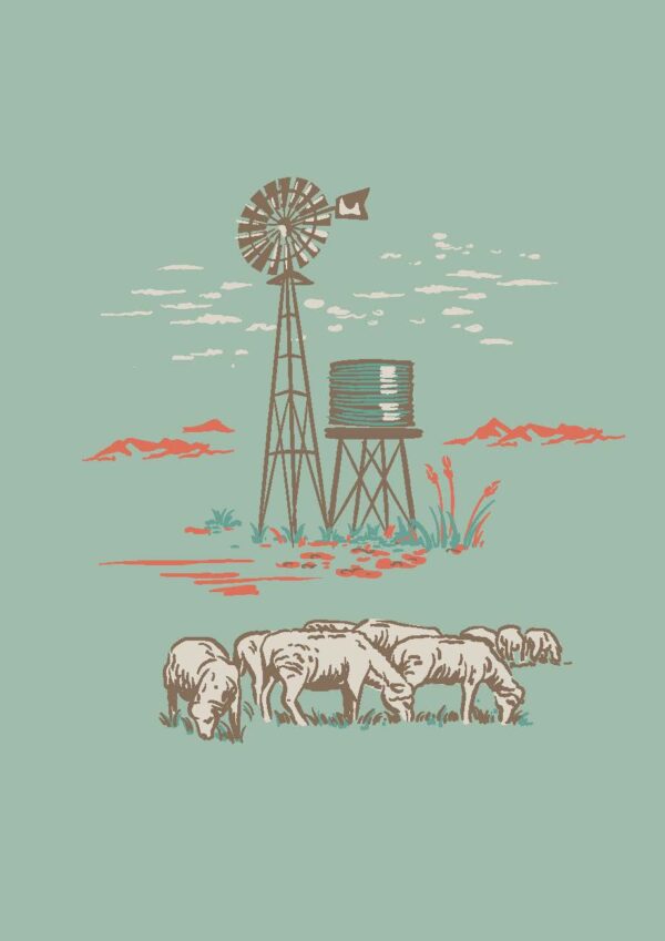 Sheep-and-Windmill-Water-Tank